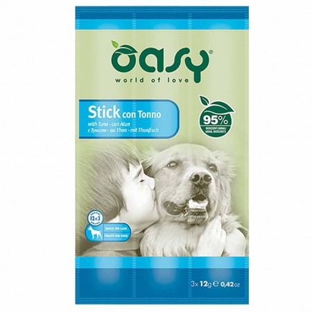Alimento cane Snack Oasy Stick con Tonno 3x12g