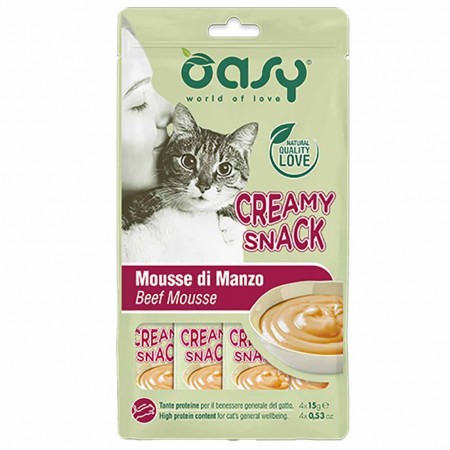 Alimento gatto Snack Oasy Creamy manzo 4x15g