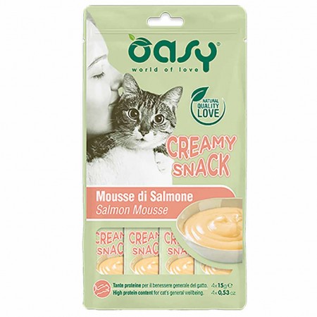 Alimento gatto Snack Oasy Creamy Salmone 4x15g