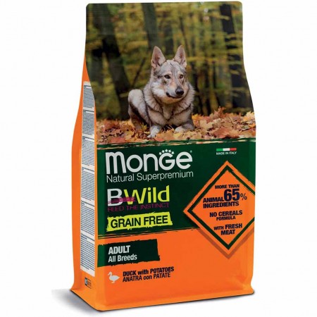 Alimento cane Monge BWild All Breeds Adult Anatra con patate 12kg