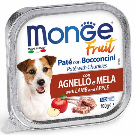 Alimento cane Monge Fruit Agnello e Mela 100g