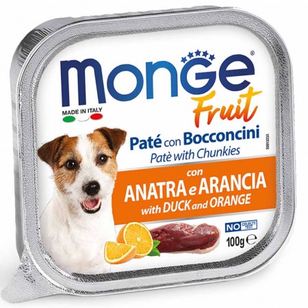 Alimento cane Monge Fruit Anatra e arancia 100g