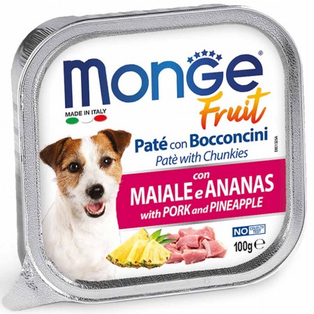 Alimento cane Monge Fruit Maiale e Ananas 100g