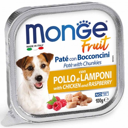 Alimento cane Monge Fruit Pollo e Lamponi 100g