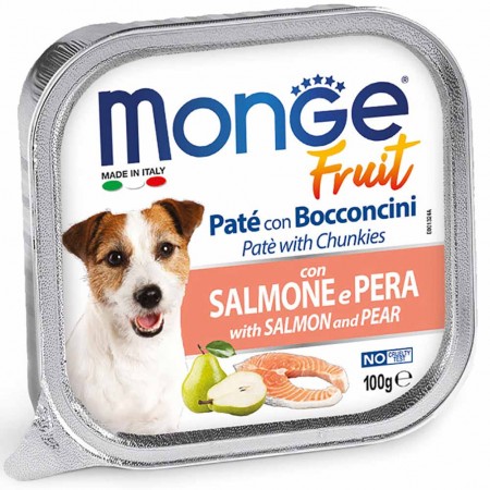 Alimento cane Monge Fruit Salmone e pera 100g