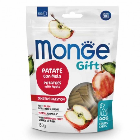 Alimento cane Monge Gift Fruits Chips Sensitive Digestion Patate con mela 150g