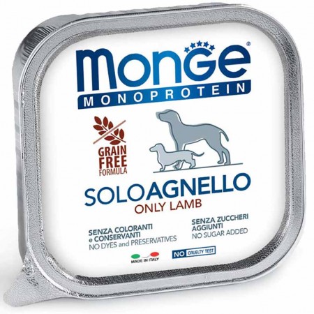 Alimento cane Monge monoprotein solo agnello 150g