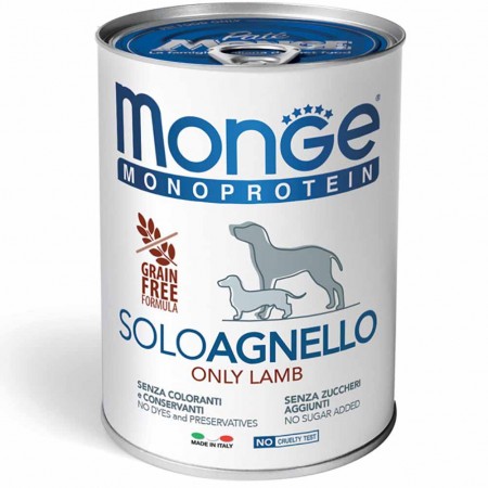 Alimento cane Monge monoprotein solo agnello 400g