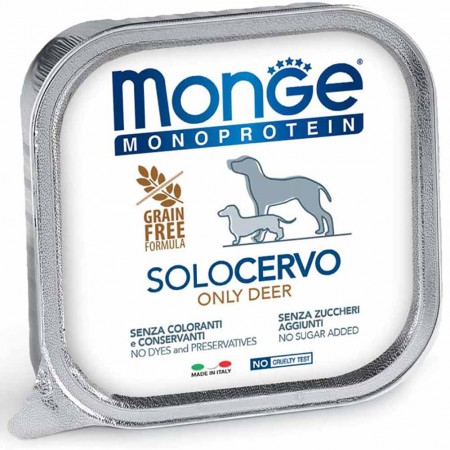 Alimento cane Monge monoprotein solo cervo 150g