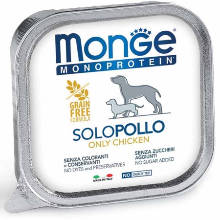 Alimento cane Monge monoprotein solo pollo 150g