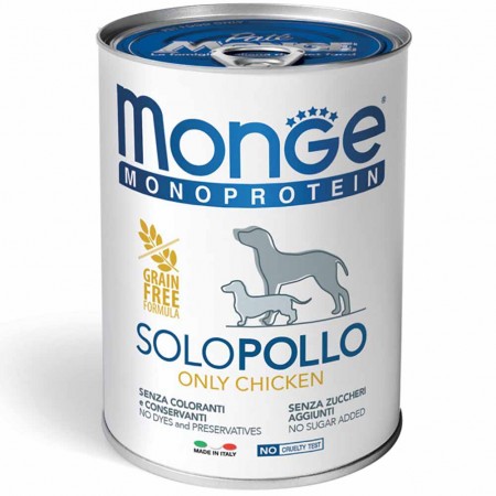 Alimento cane Monge monoprotein solo pollo 400g
