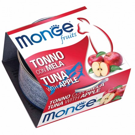 Alimento gatto Monge Fruit Tonno con mela 80g