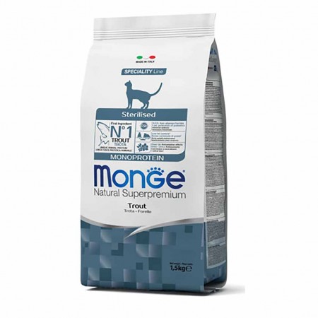 Alimento gatto Monge Natural Monoprotein sterilised Trota 10kg