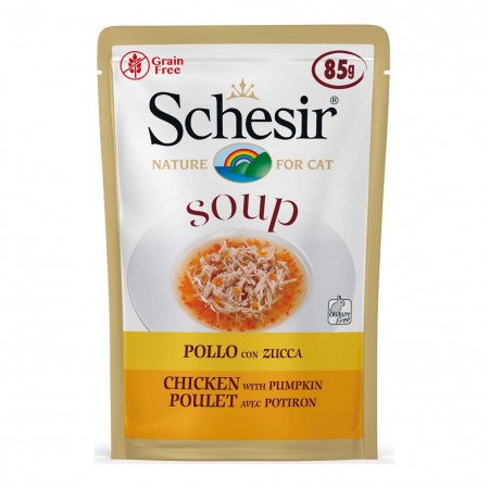 Alimento gatto Schesir cat Soup Pollo con zucca 85g