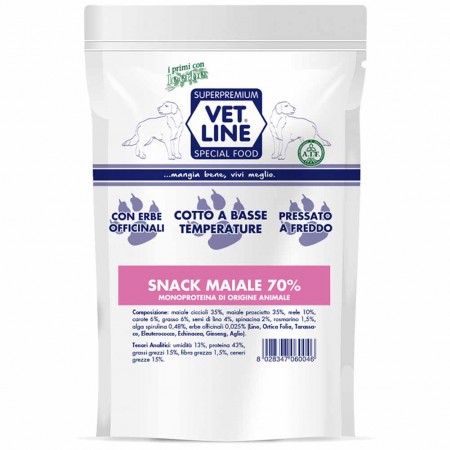 Alimento snack cane maiale 80g Vet Line
