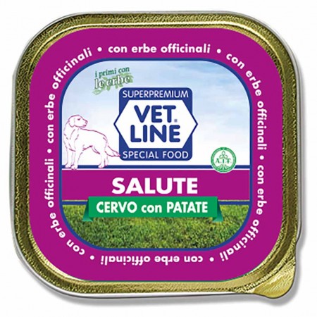 Alimento umido cane adulto salute cervo con patate 150g Vet Line