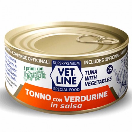 Alimento umido gatto adulto tonno con verdurine in salsa 70g Vet Line