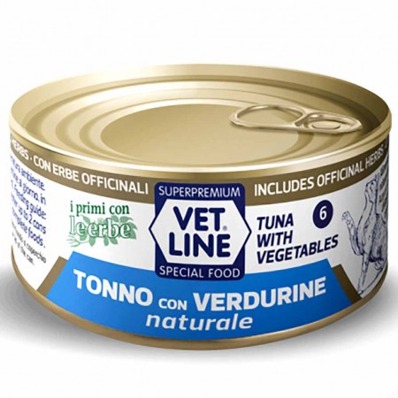 Alimento umido gatto adulto tonno con verdurine naturale 70g Vet Line