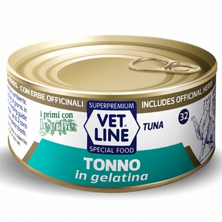 Alimento umido gatto adulto tonno in gelatina 70g Vet Line