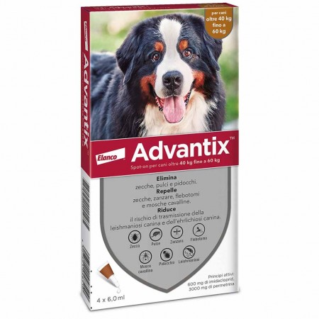 Antiparassitario Advantix per cani da 40 a 60kg 4 pipette