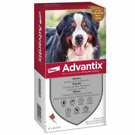 Antiparassitario Advantix per cani da 40 a 60kg 6 pipette