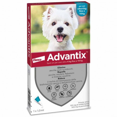 Antiparassitario Advantix per cani da 4 a 10kg 1 pipetta