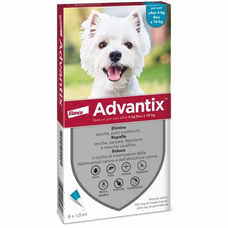 Antiparassitario Advantix per cani da 4 a 10kg 6 pipette