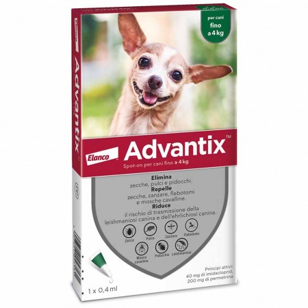 Antiparassitario Advantix per cani fino a 4 kg 1 pipetta