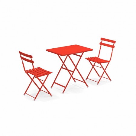 Completo pranzo Set Arc En Ciel Rosso Tavolo 70x50cm con 2 sedie 335135000A