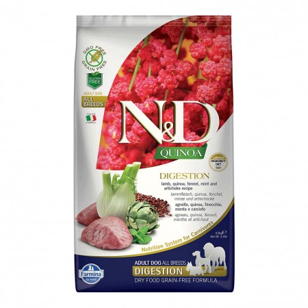 Alimento secco per cani Farmina Natural e Delicius Quinoa Adult All Breeds Digestion Agnello 2,5kg