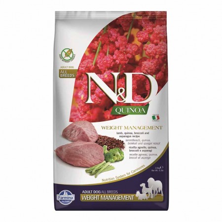 Alimento secco per cani Farmina Natural e Delicius Quinoa Adult all breeds Weight Management Agnello e broccoli 2,5kg