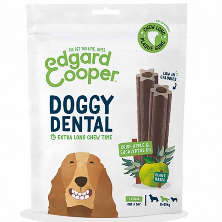 Stick dentale per cane Medium Doggy Dental Mela e Eucalipto 160g 7stick Edgard Cooper