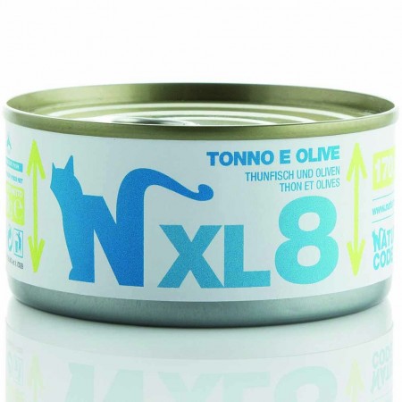 Alimento gatto umido Natural Code XL tonno e olive 170g