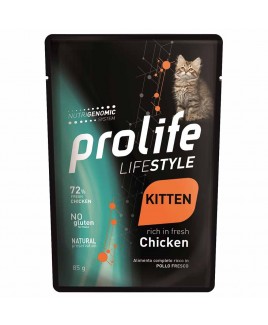 Alimento gatto umido Prolife LifeStyle Kitten pollo 85g