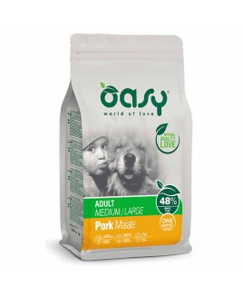 Alimento cane Oasy One Animal Protein adult Medium large Maiale 12kg