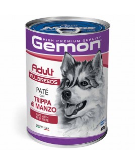Alimento cane Monge Gemon 24 lattine da 400g adult All Breeds Paté e trippa di manzo