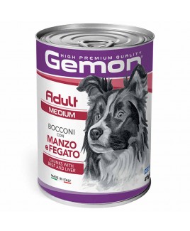 Alimento cane Monge Gemon 24 lattine da 415g Medium adult manzo e fegato