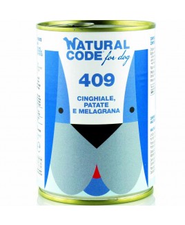 Alimento cane umido Natural Code 409 Cinghiale Patate e melograno 400g