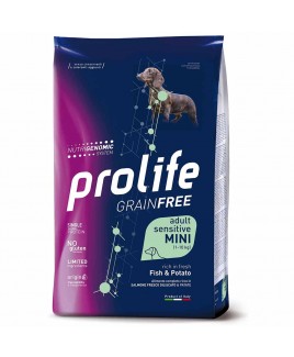 Alimento cane secco Prolife Sensitive Grain Free Adult Mini pesce e patate 2Kg
