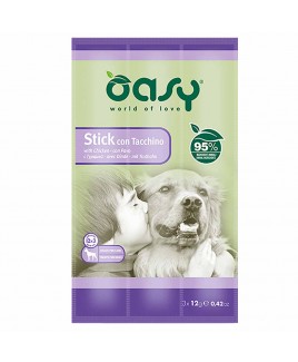 Alimento cane Snack Oasy Stick con Tacchino 3x12g