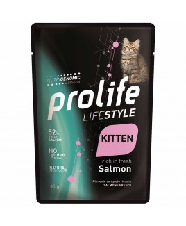Alimento gatto umido Prolife LifeStyle Kitten salmone 85g