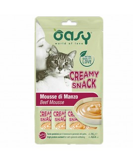 Alimento gatto Snack Oasy Creamy manzo 4x15g