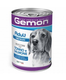 Alimento cane Monge Gemon 24 lattine da 415g Medium adult Tonno e Salmone