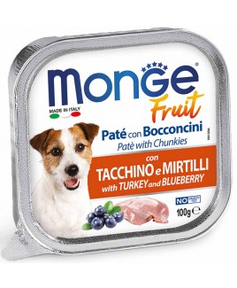 Alimento cane Monge Fruit Tacchino e Mirtilli 100g