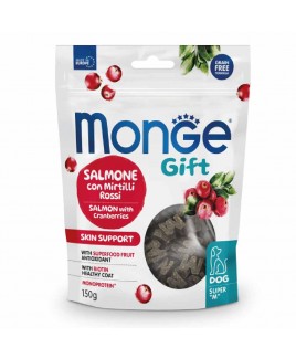 Alimento cane Monge Gift Super M Skin support salmone con mirtilli rossi 150g