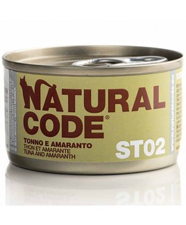 Alimento gatto umido Natural Code steril 02 tonno e amaranto 85g