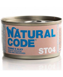 Alimento gatto umido Natural Code Steril 04 Tonno e Alici 85g