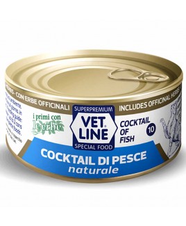 Alimento umido gatto adulto cocktail di pesce naturale 70g Vet Line