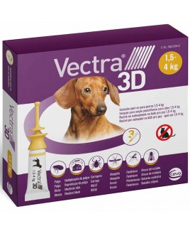 Antiparassitario Vectra 3D Cane per cani da 1,5 a 4Kg 3 pipette