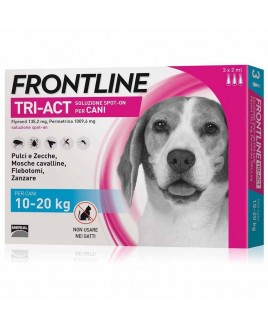 Frontline Tri-Act per cani da 10 a 20kg repellente insetticida acaricida 3 pipette